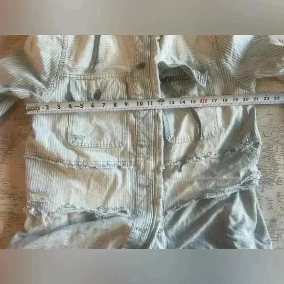 We The Free Okinawa Denim Duster Size XS Free People Hooded Jacket - Picture 13 of 14